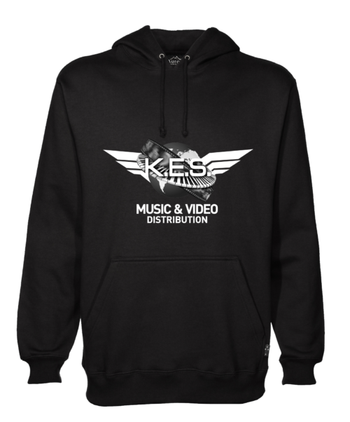 KES Network Logo On Black hoodie B&W