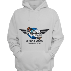 KES Network Colored Logo on White Hoodie