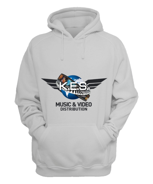 KES Network Colored Logo on White Hoodie